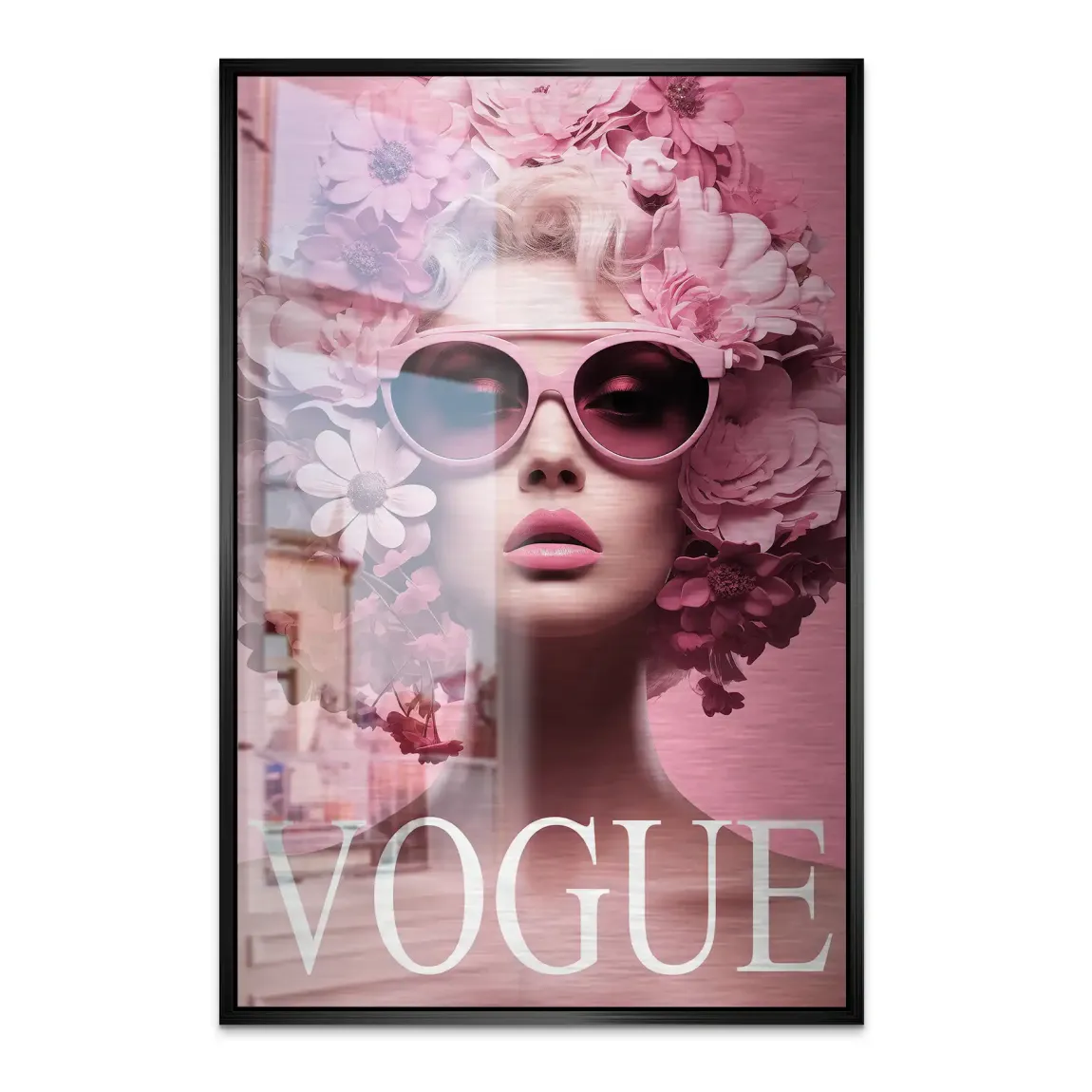 Floral Pink Vogue Alu Dibond Bild gebürstet