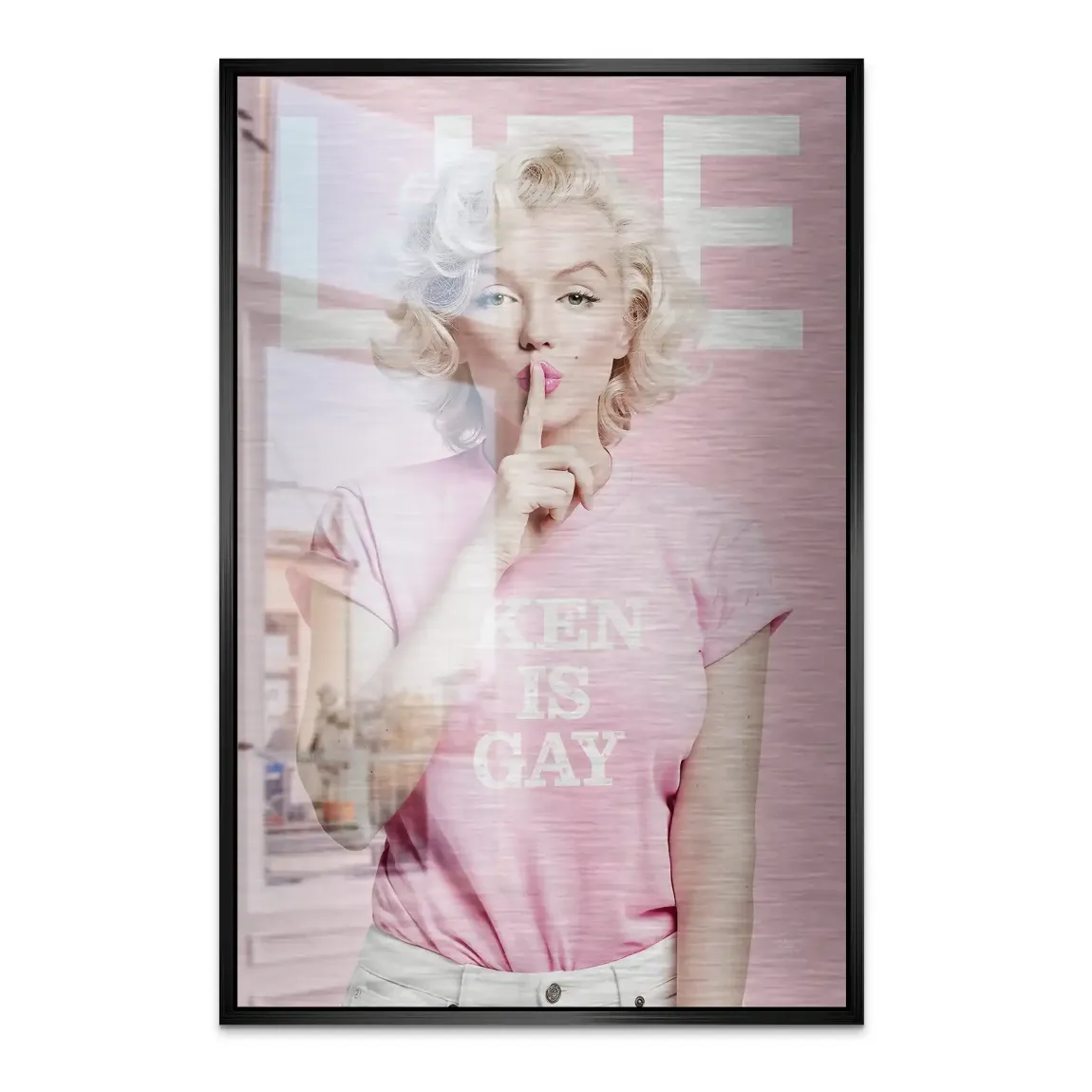 Marilyn Monroe Ken is Gay Aluminiumbild gebürstet
