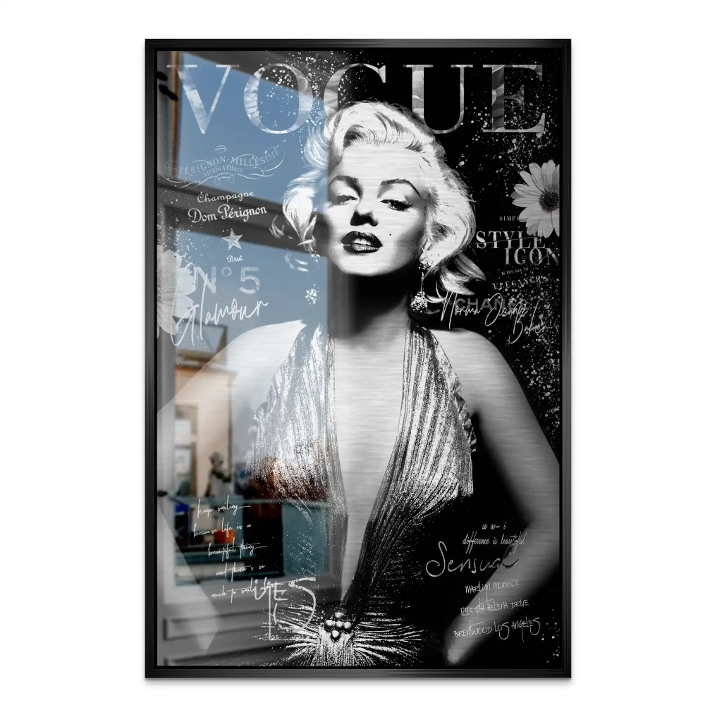 Marilyn Black Vogue AluDibond Gebürstet INGALERIE