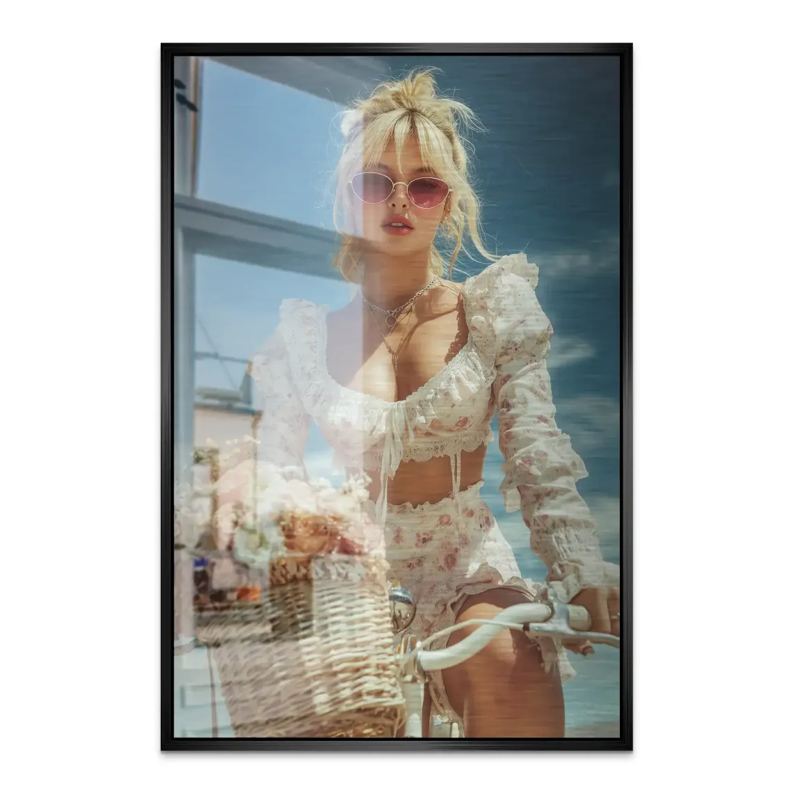 Blütenmädchen Alu Dibond Bild gebürstet