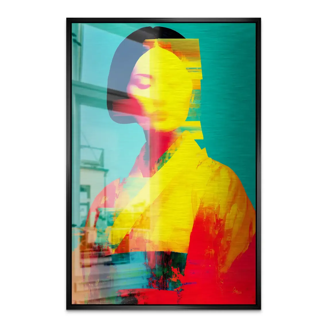Geisha Color Art Alu Dibond Bild gebürstet