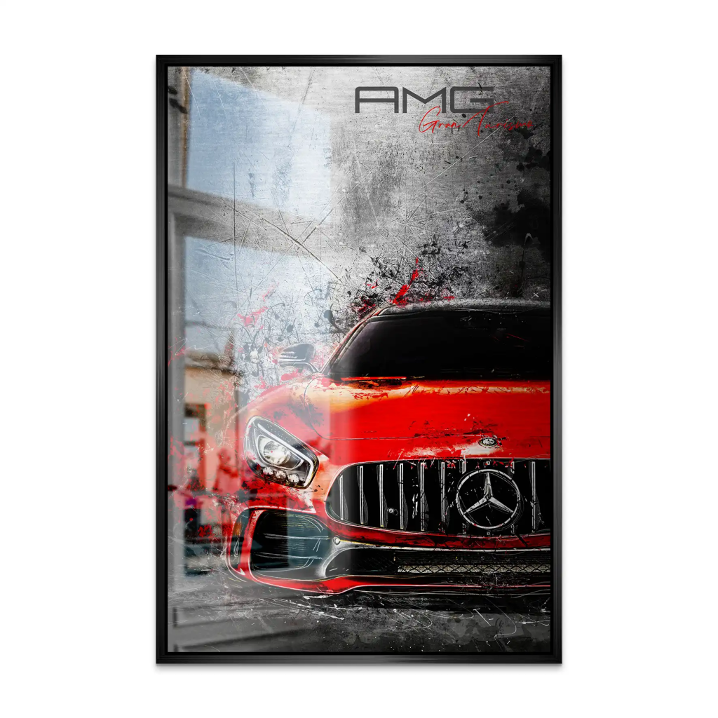 Mercedes AMG GT Red Style AluDibond Gebürstet INGALERIE