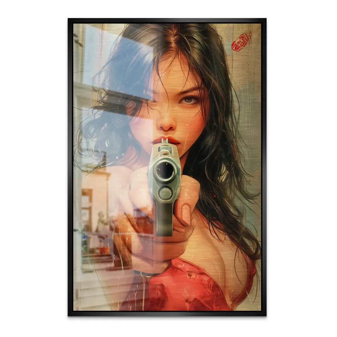 Velvet Gun Alu Dibond Bild gebürstet