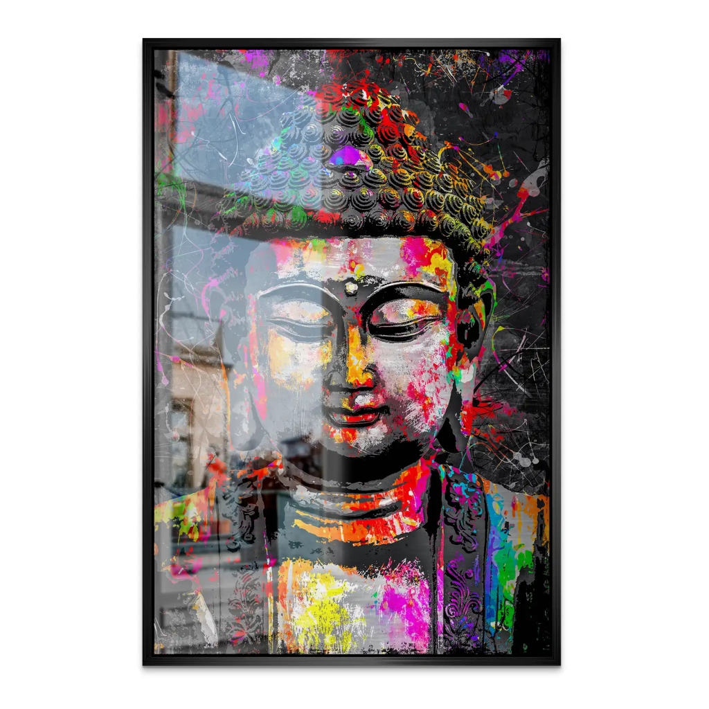 Buddha Bunt Abstrakt AluDibond Gebürstet INGALERIE