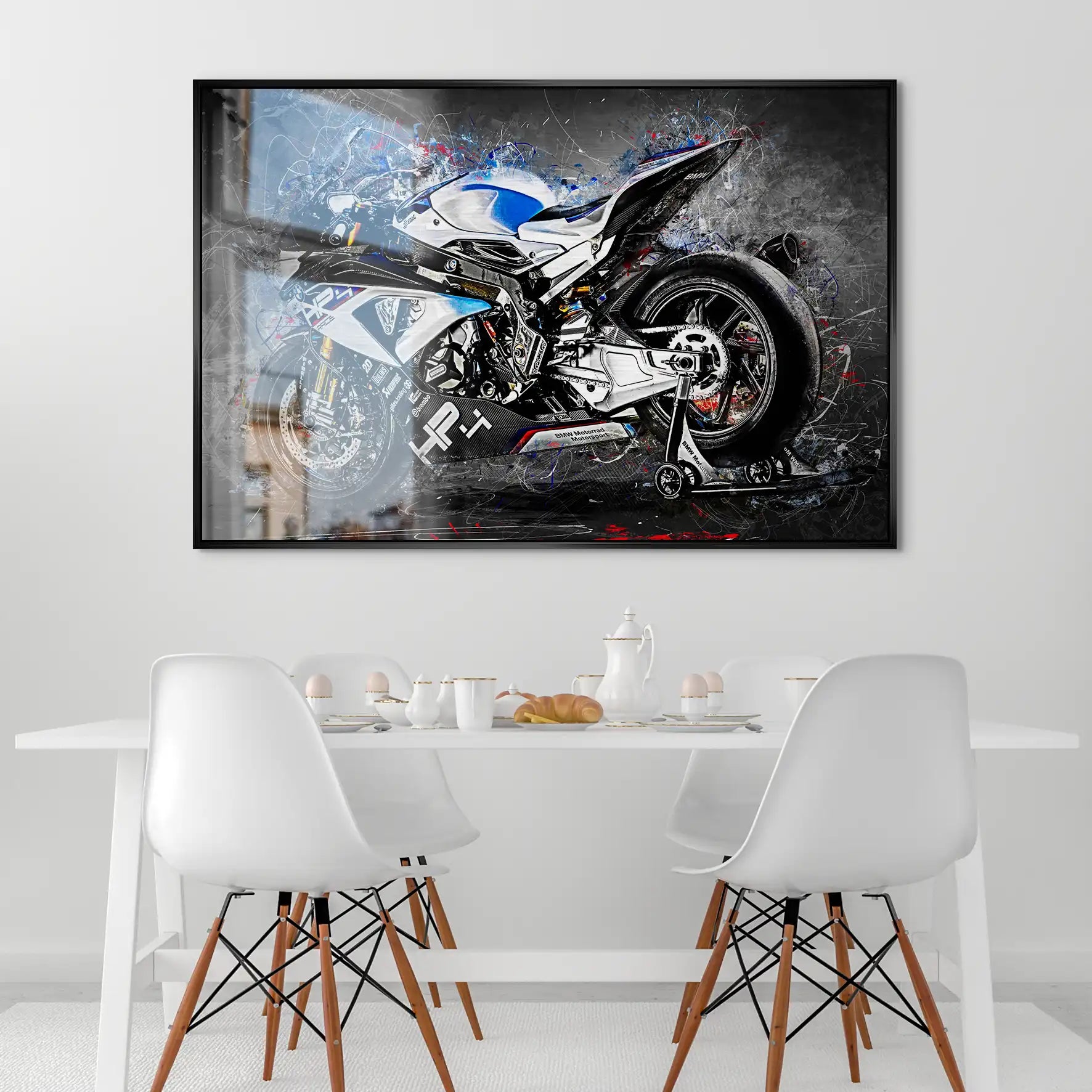 BMW HP4 Race Abstrakt Kunst AluDibond Gebürstet INGALERIE