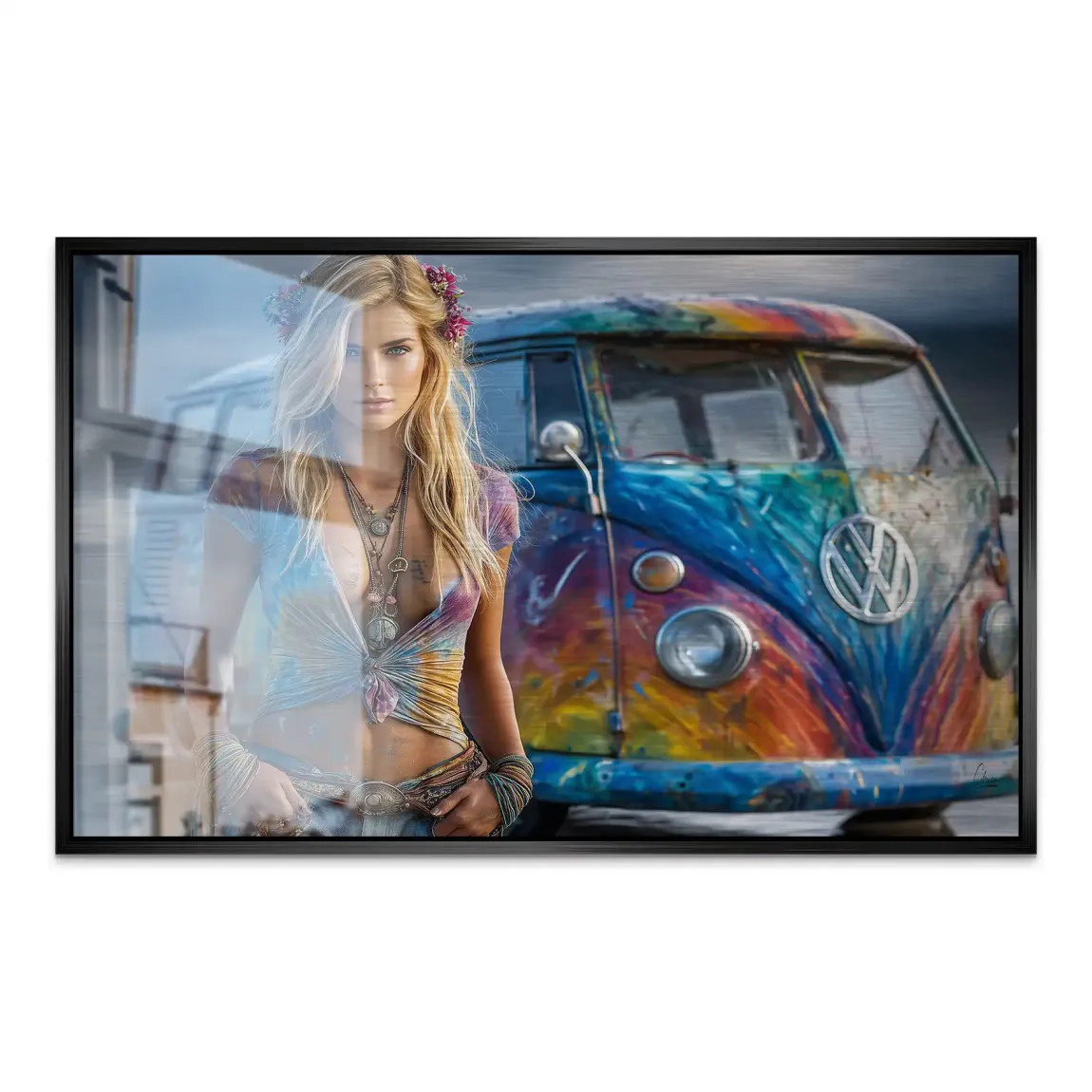 VW Bulli Beauty AluDibond Gebürstet