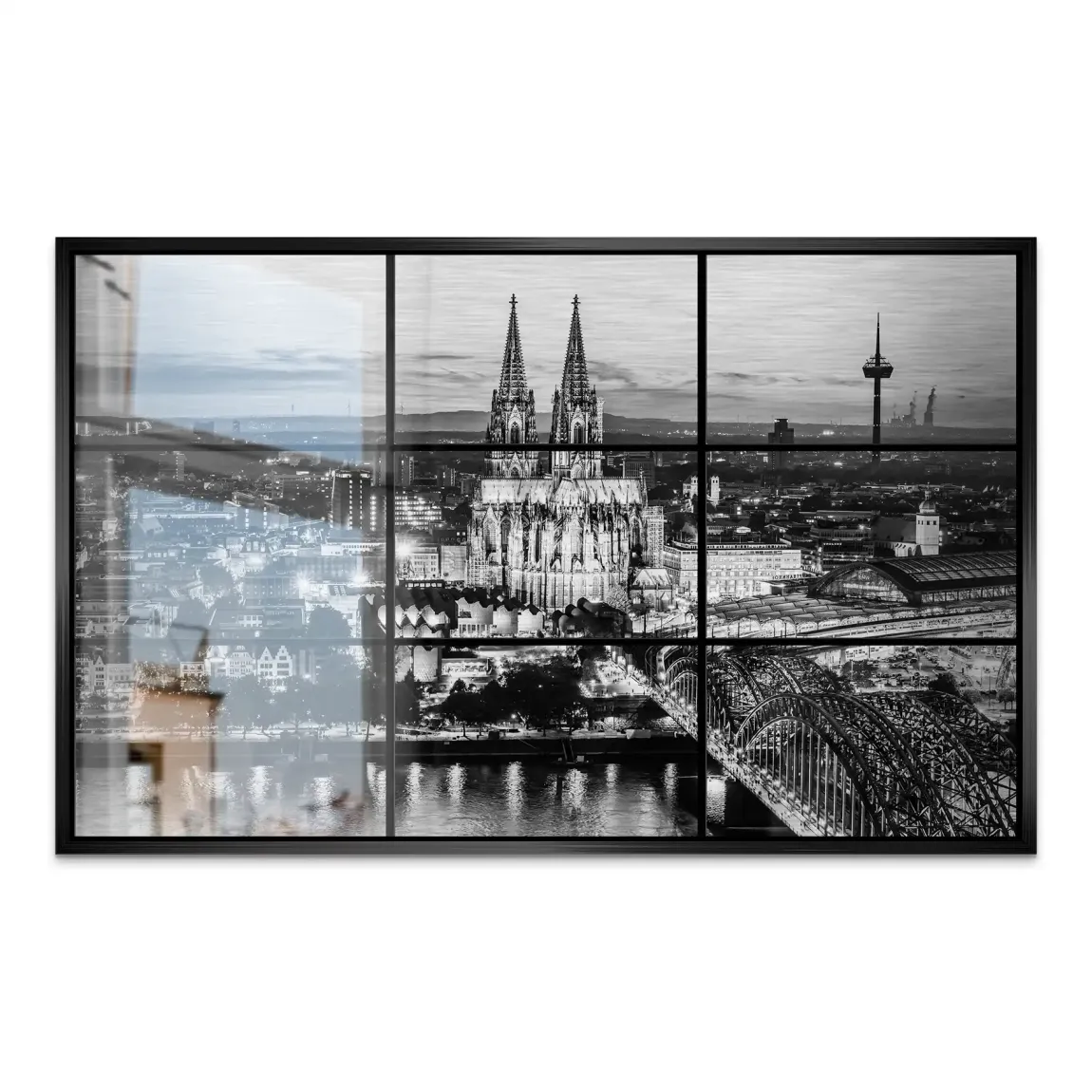 Köln Noir View AluDibond Gebürstet