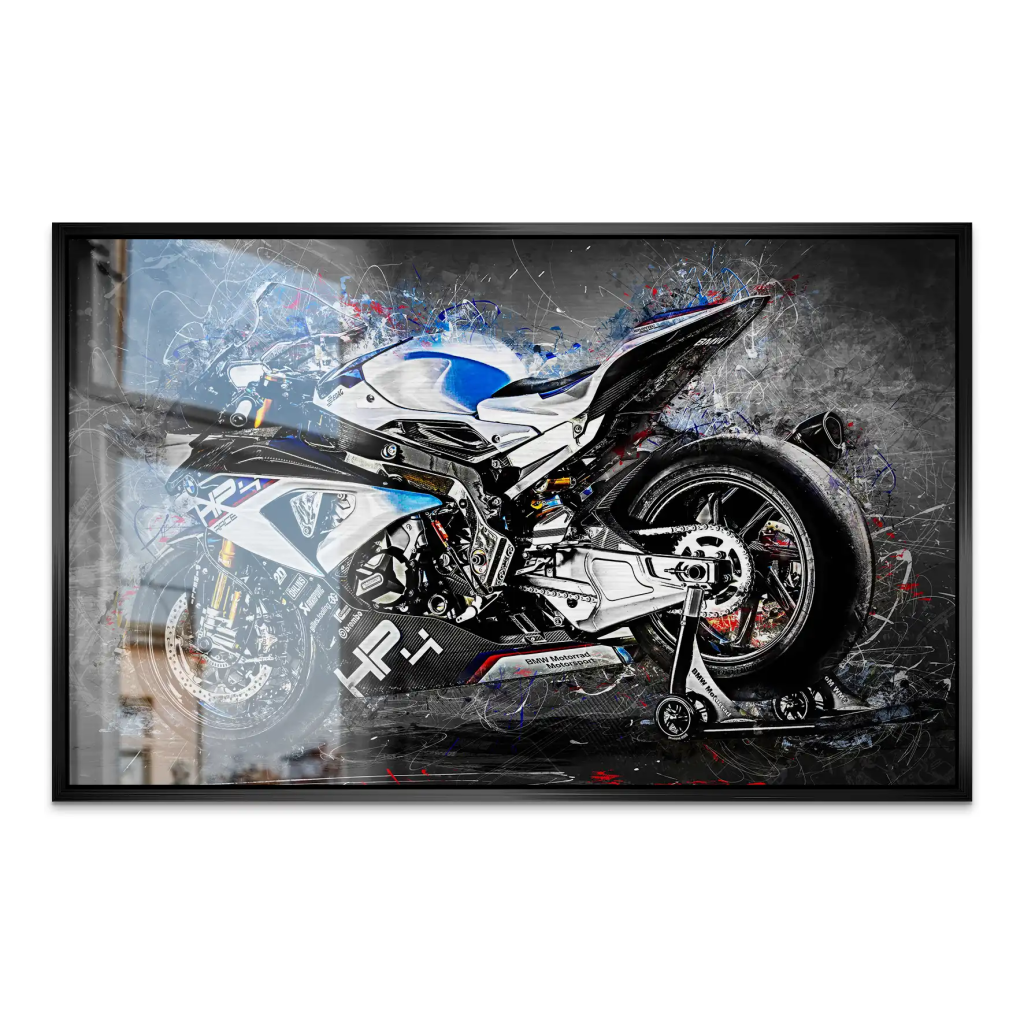 BMW HP4 Race Abstrakt Kunst AluDibond Gebürstet INGALERIE