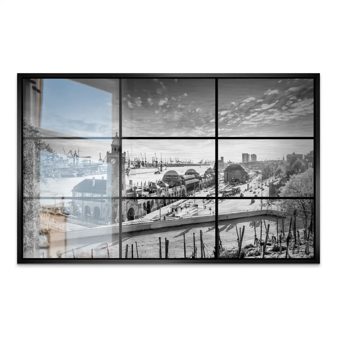 Hamburg Skyline Classic AluDibond Gebürstet