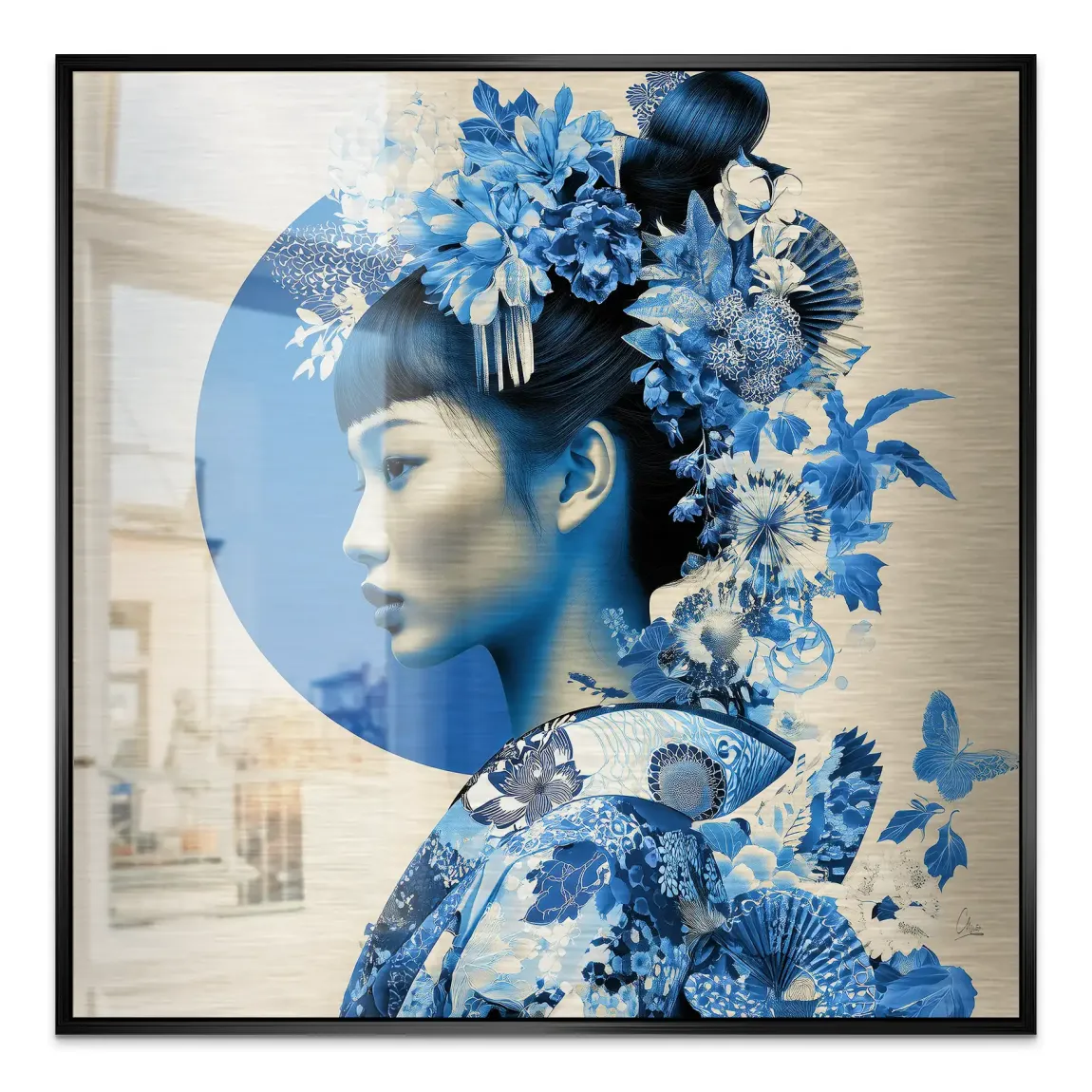 Blue Lotus Geisha Alu Gebürstet Bild