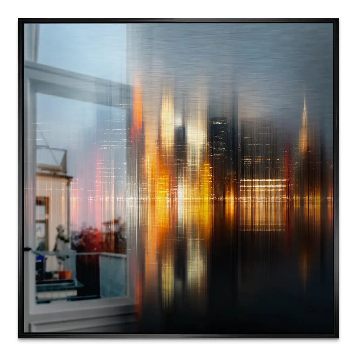 New York abstrakt Lights Alu Gebürstet Bild