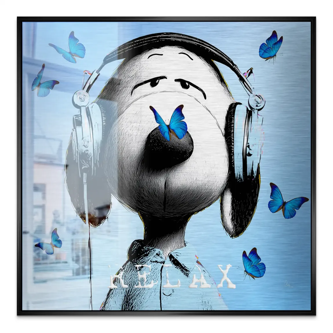 Snoopy Relax Aluminiumbild gebürstet