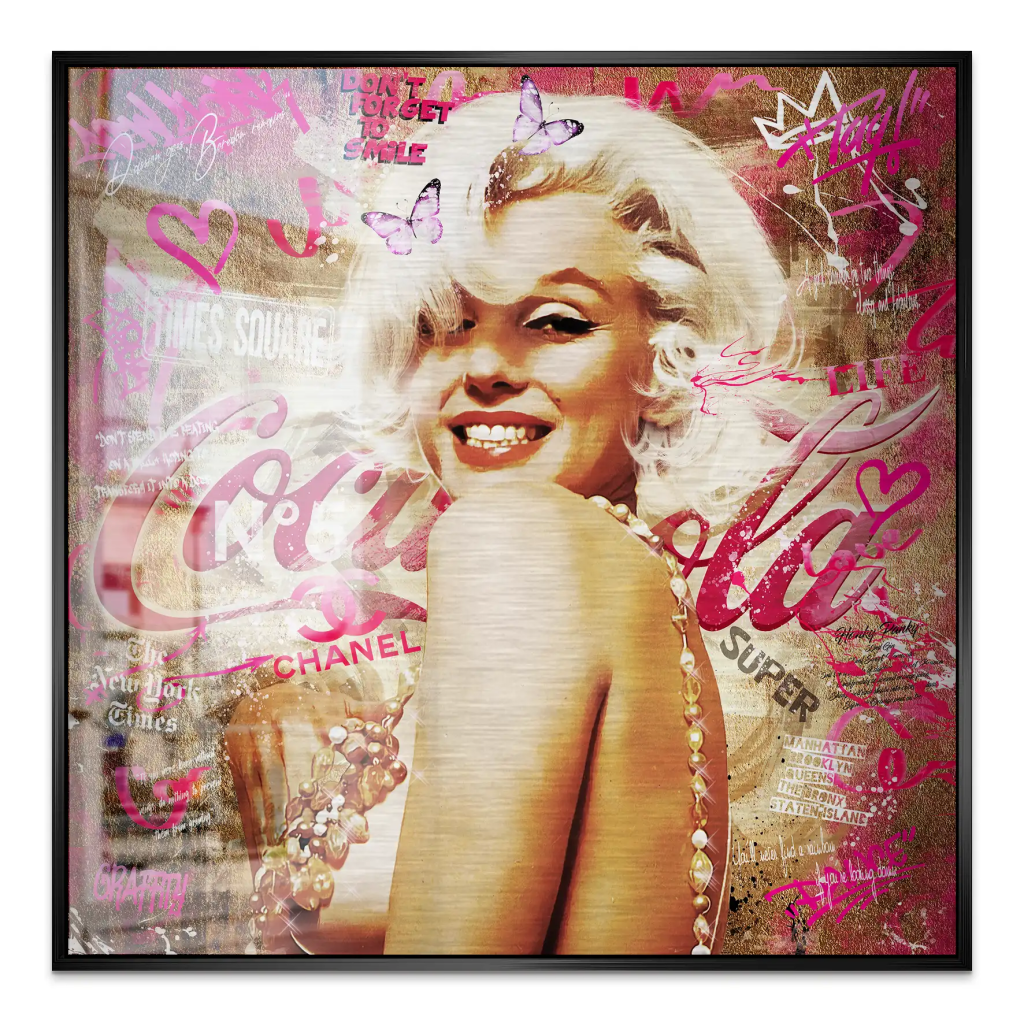 Marilyn Monroe Graffiti Style Alu Gebürstet Bild INGALERIE