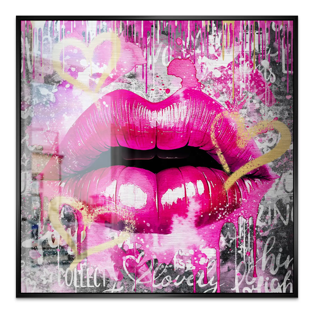 Sweet Lips Dark Style Alu Gebürstet Bild INGALERIE