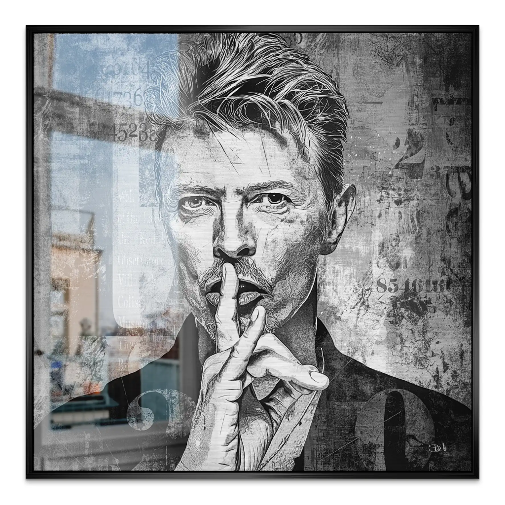 David Bowie Abstrakt Black Style Alu Gebürstet INGALERIE