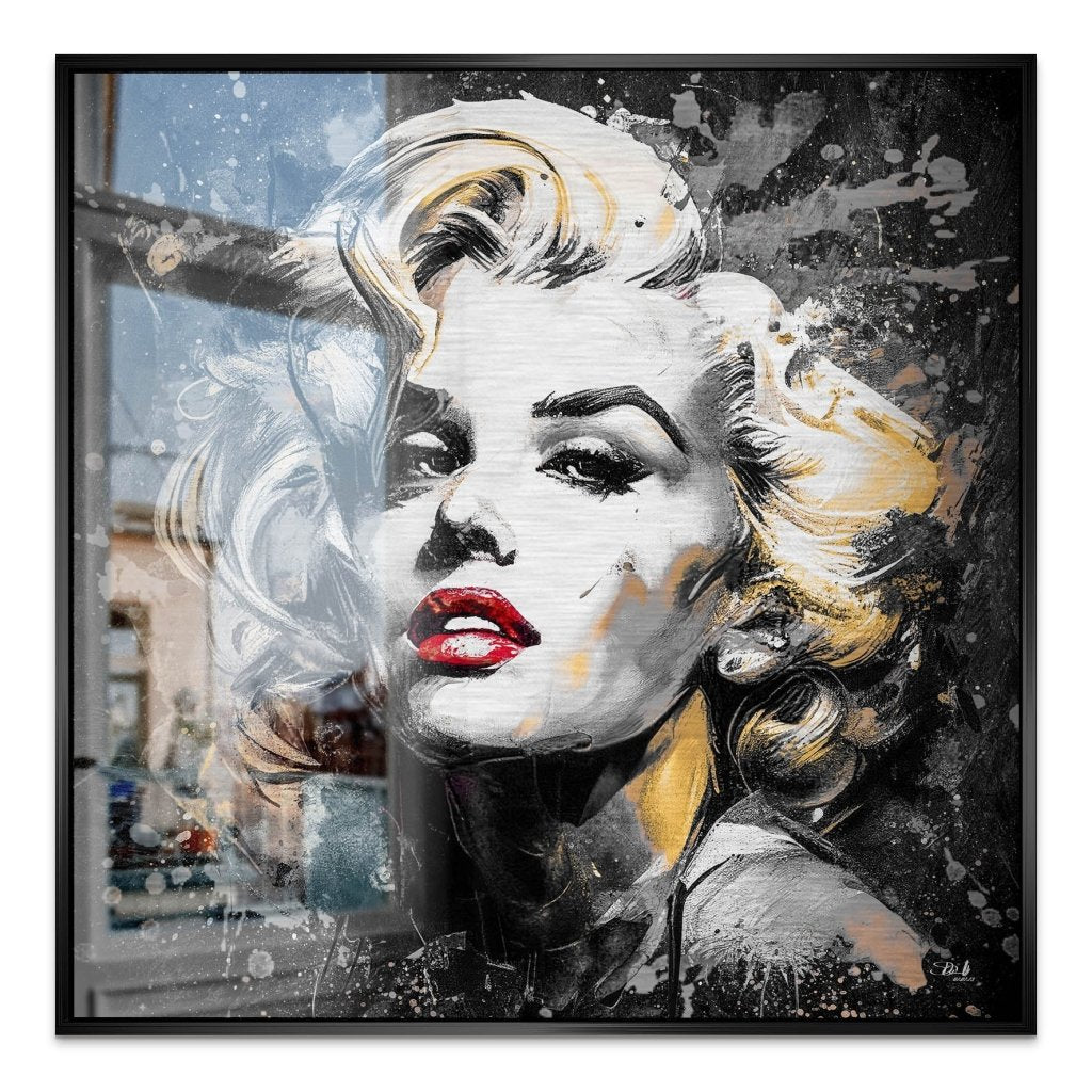 Marilyn Monroe Abstrakt Black Alu Gebürstet Bild INGALERIE