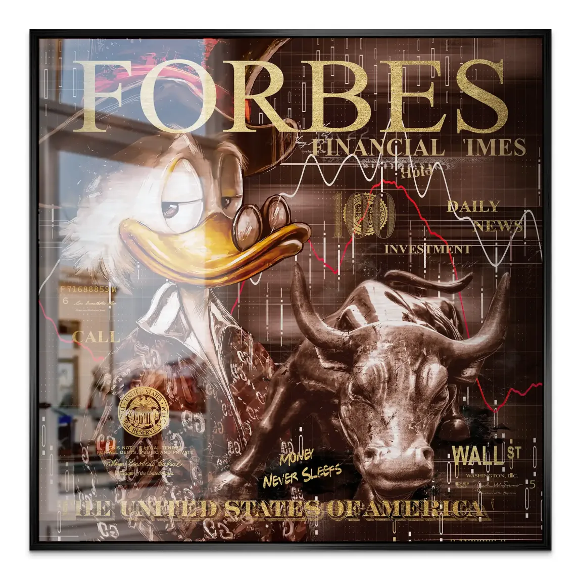 Dagobert Duck Wallstreet Vintage Alu Gebürstet Bild