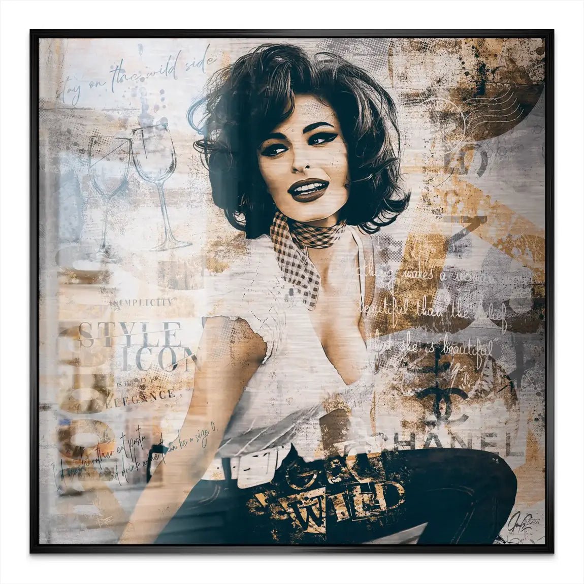 Sophia Loren Street Art Alu Gebürstet Bild INGALERIE