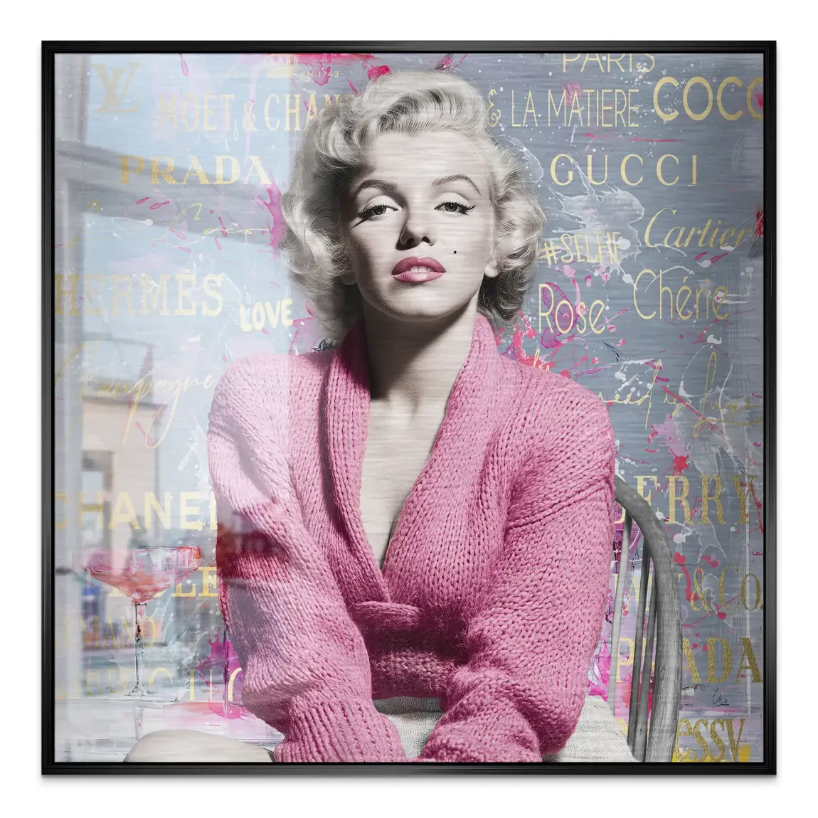 Marilyn Monroe Luxury Style Alu Gebürstet Bild