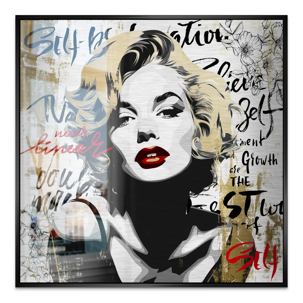 Marilyn Monroe Never Linear Alu Gebürstet Bild INGALERIE