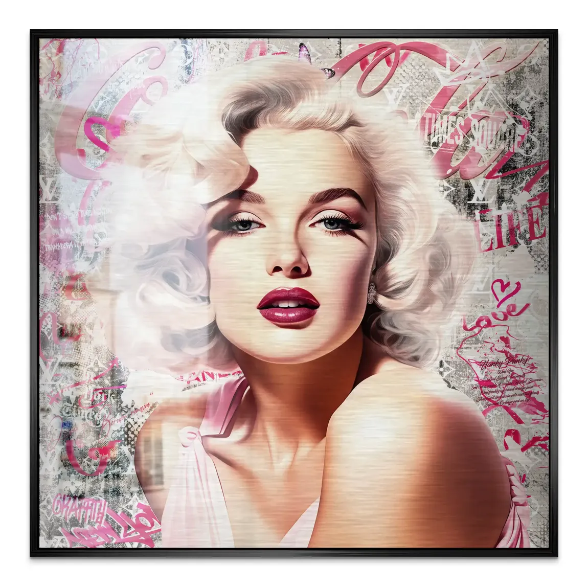 Marilyn Glam in Pink Alu Gebürstet Bild INGALERIE