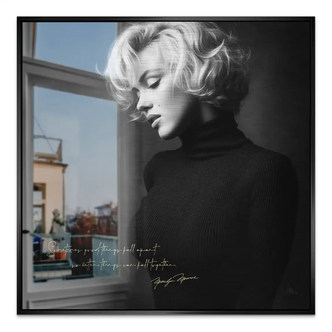 Marilyn Monroe Zitat Aluminiumbild gebürstet