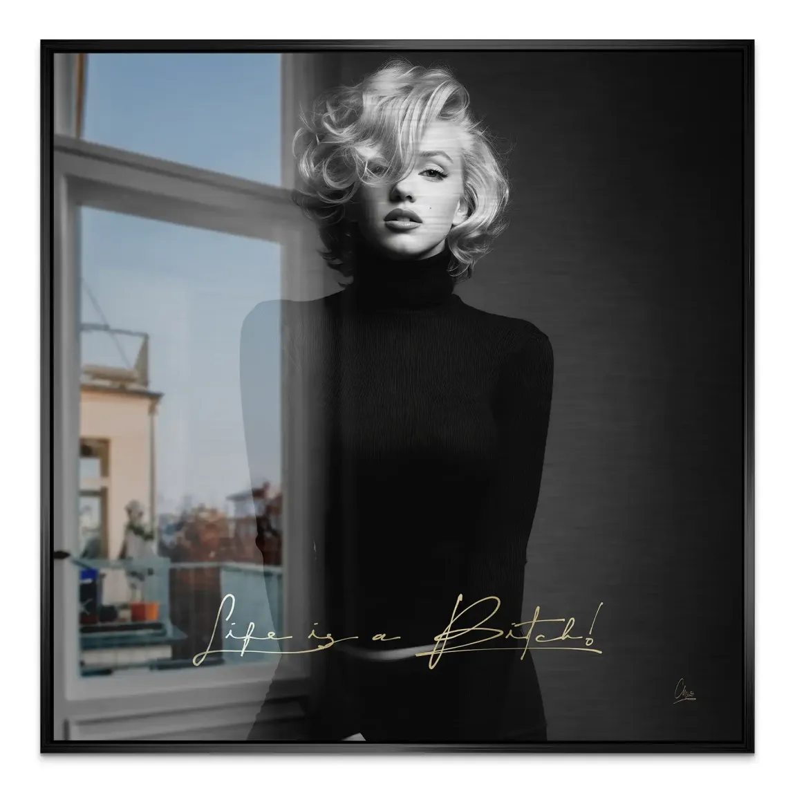 Monroe Life is a Bitch Alu Gebürstet Bild