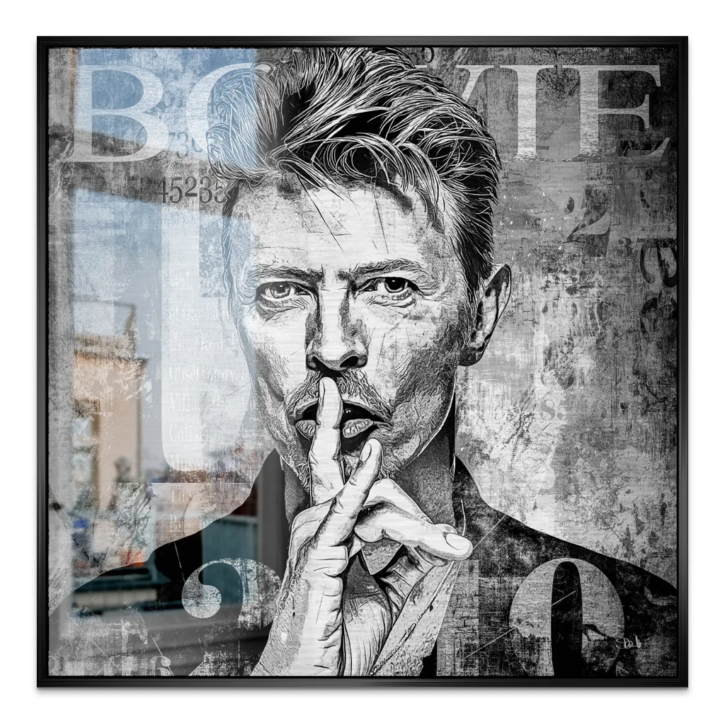 David Bowie Abstrakt Luxury Dark Style Alu Gebürstet INGALERIE