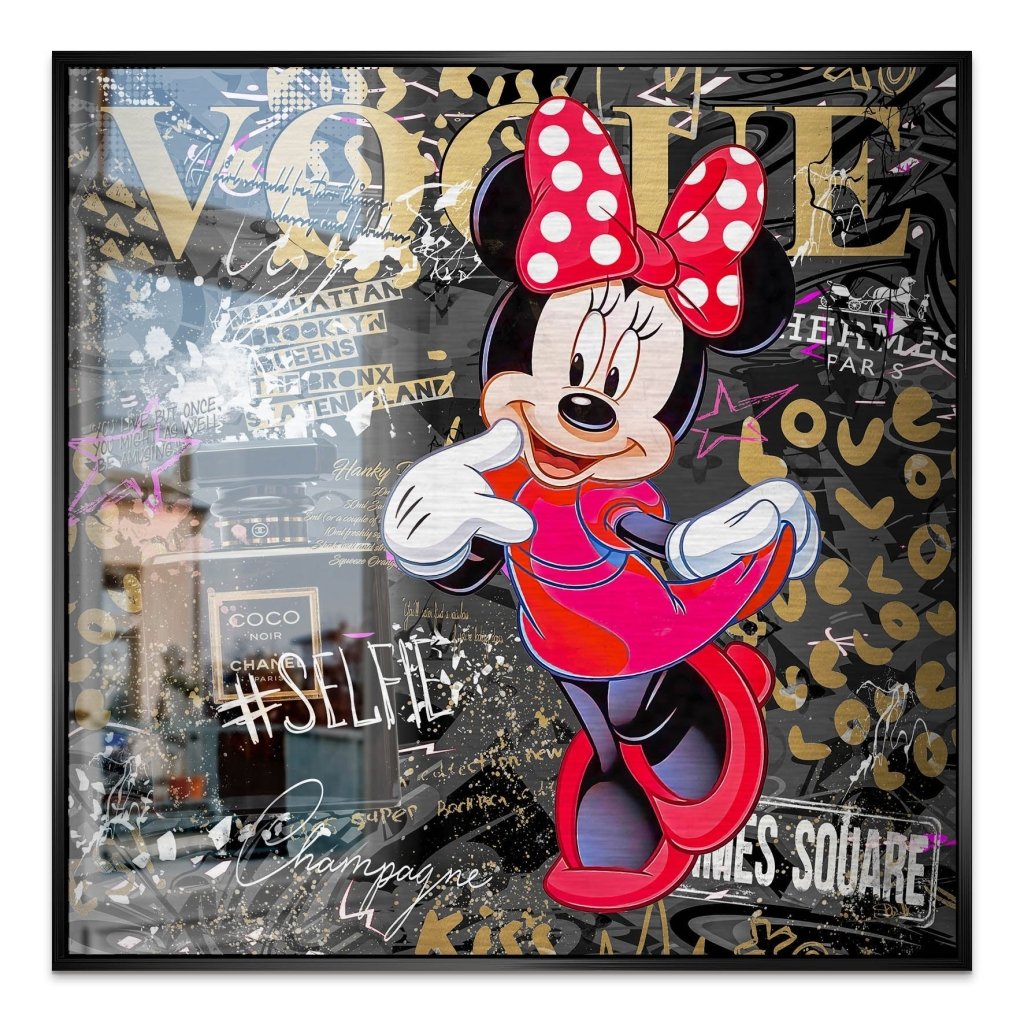 Minnie Vogue Gold Pop Art Alu Gebürstet INGALERIE