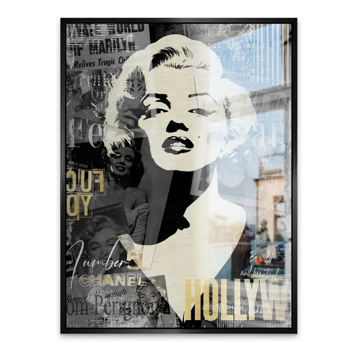 Marilyn Monroe Glamour News Aluminiumbild gebürstet