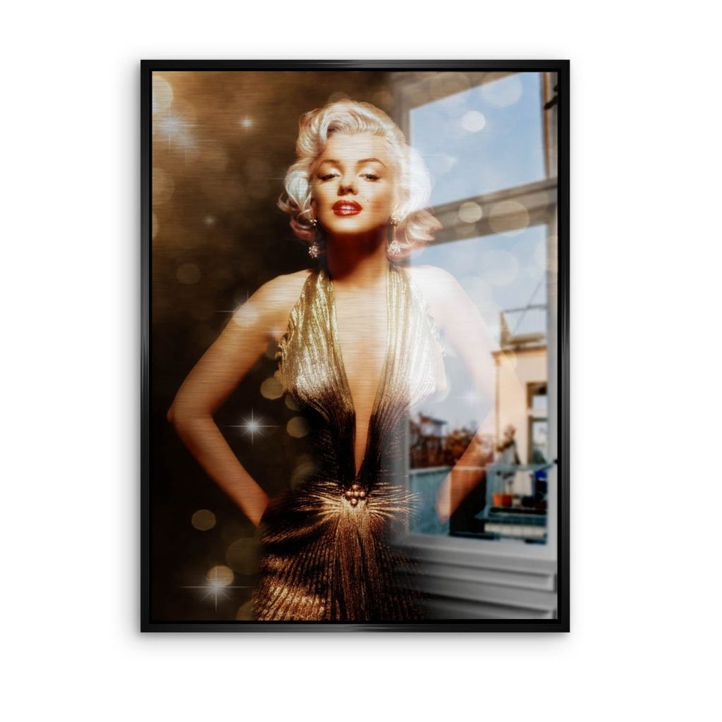 Marilyn Monroe Gold Style Alu Gebürstet Bild INGALERIE