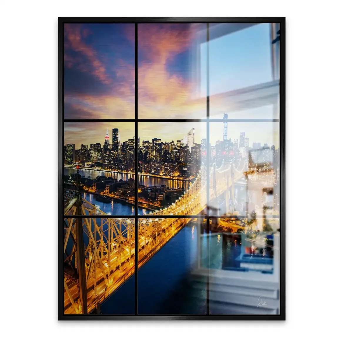 City Lights Manhattan Alu Gebürstet Bild