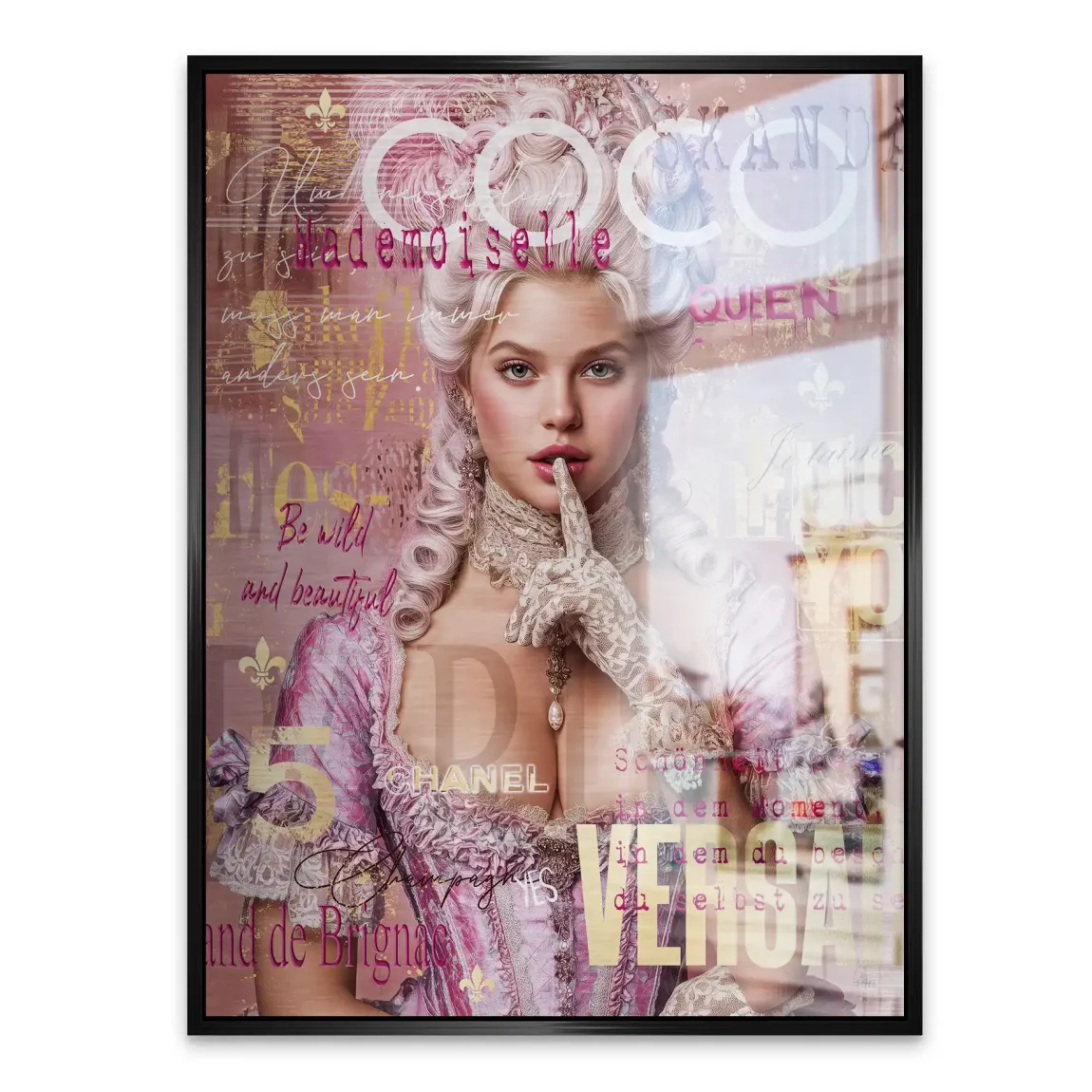 Marie Antoinette Popart Alu Gebürstet Bild