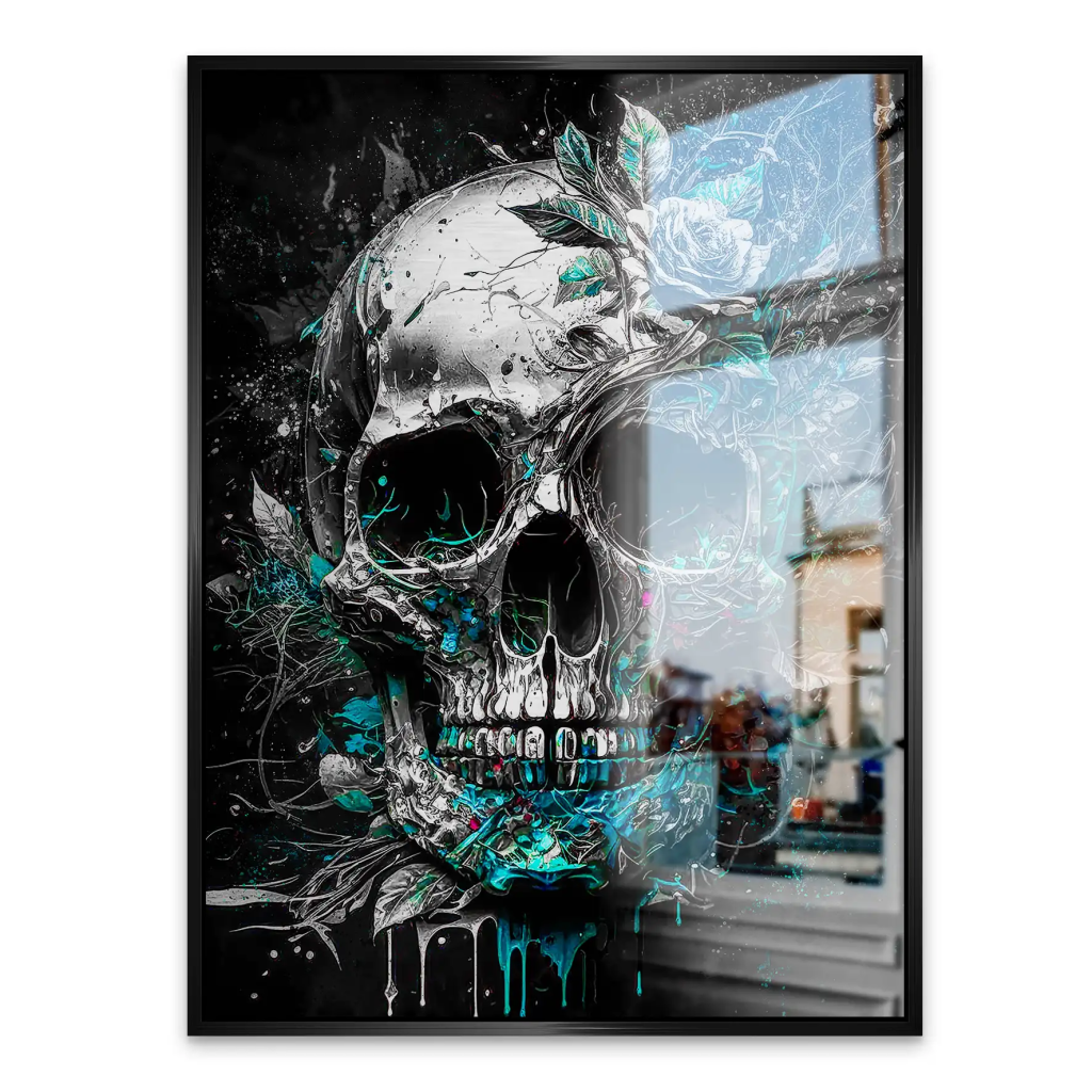 Totenkopf Silver Style Aludibond Gebürstet INGALERIE