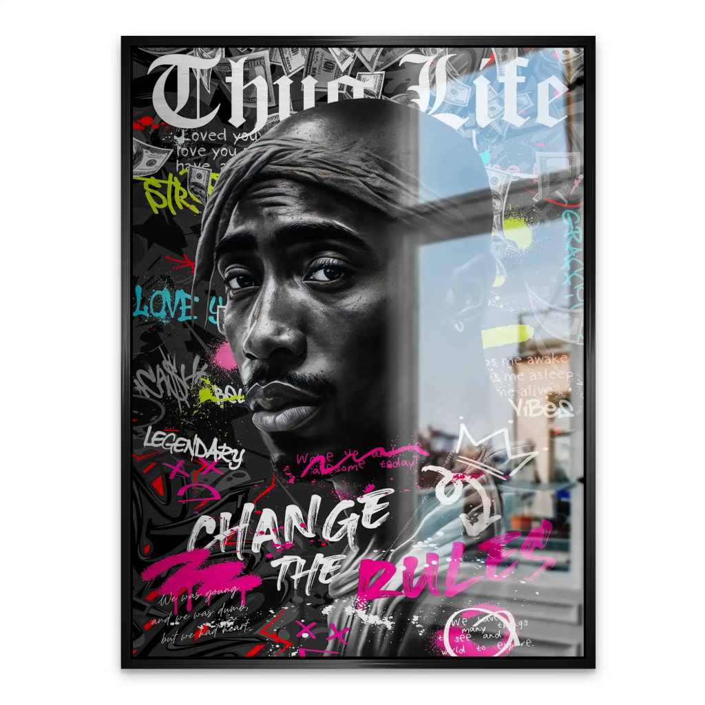 Pop Art Tupac Rules Aludibond Gebürstet INGALERIE