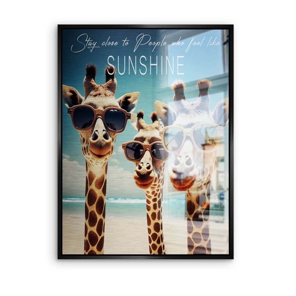 Giraffe Sunshine Aludibond Brush Bild INGALERIE