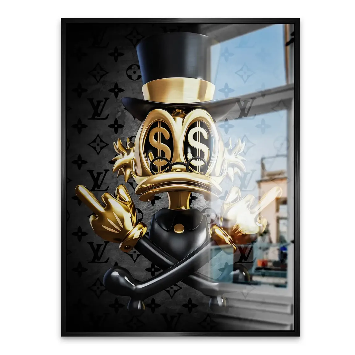 Money Skull Duck Alu Gebürstet Bild