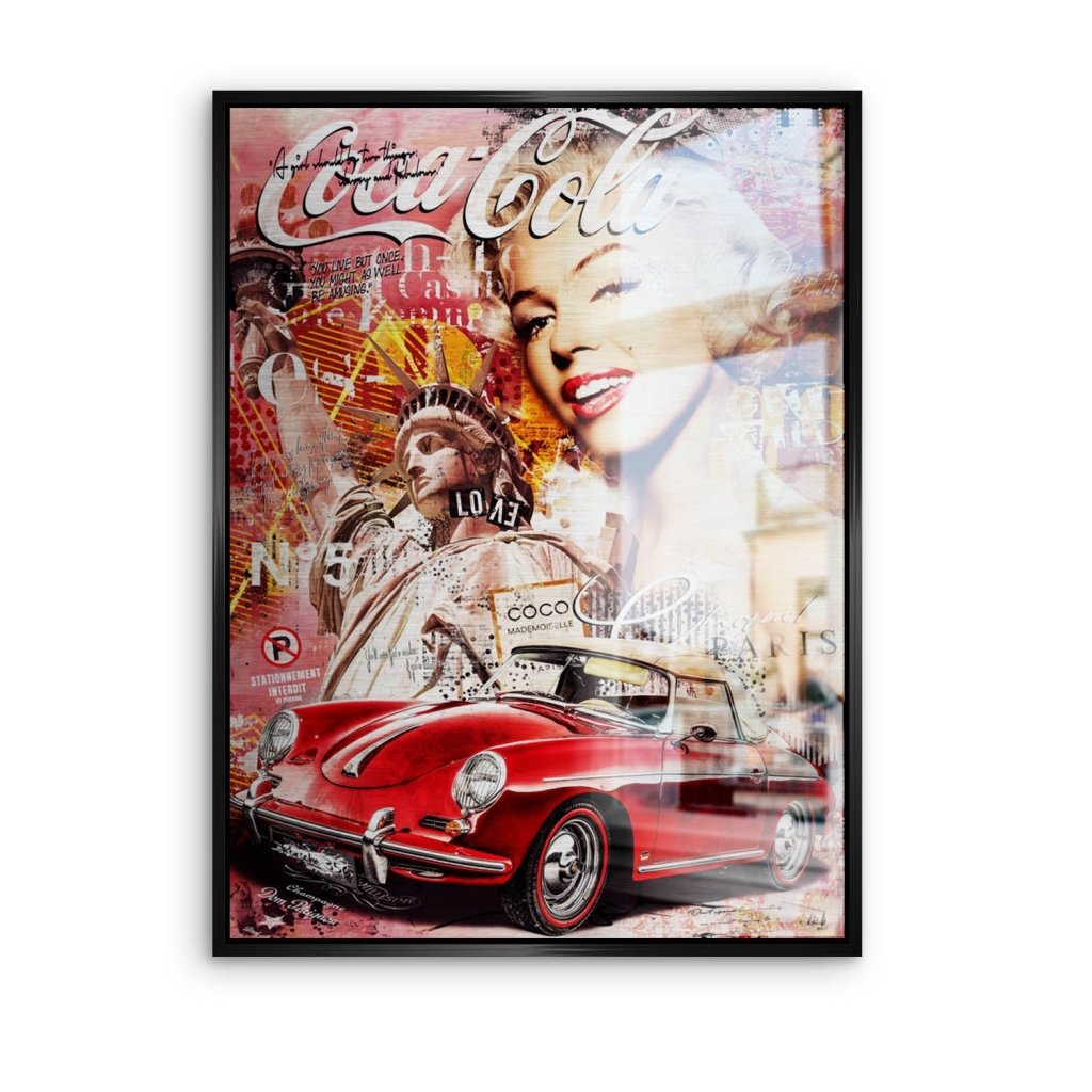 Marilyn Monroe Speedster Pop Art Aludibond Brush Bild INGALERIE