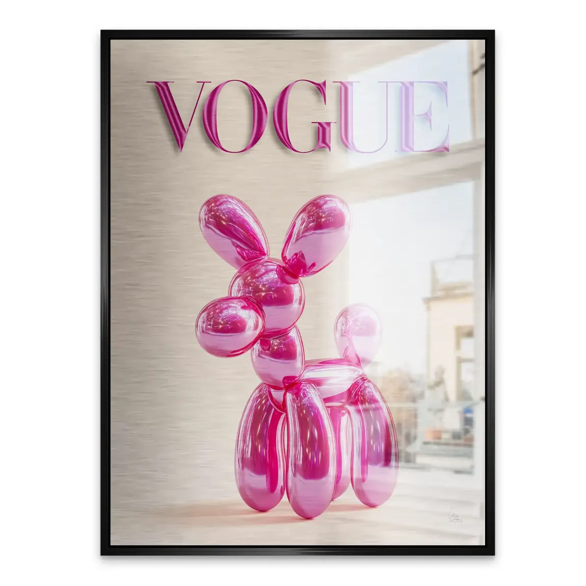Vogue Hund Aluminiumbild gebürstet