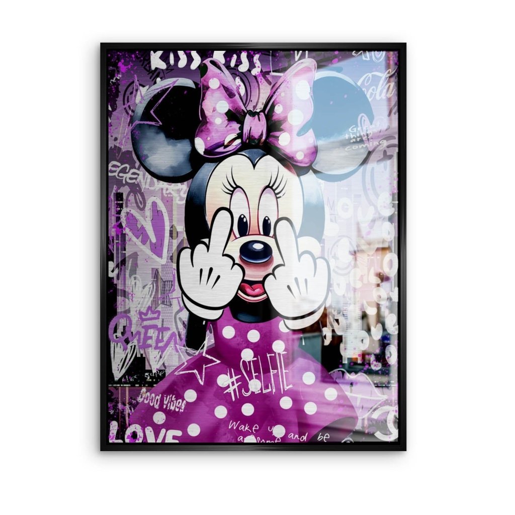 Bad Minnie Pop Art Alu Gebürstet Bild INGALERIE