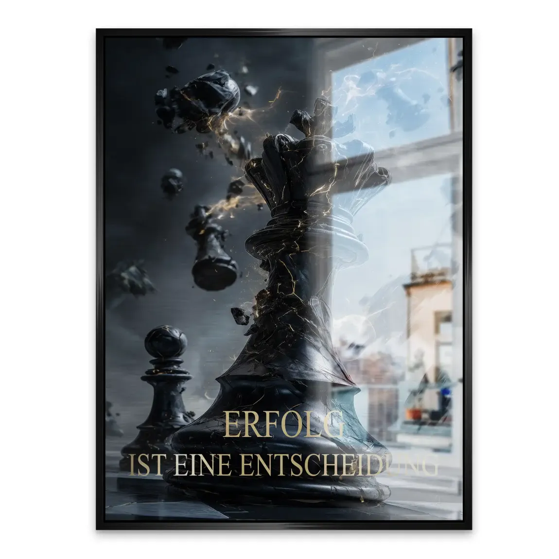 Schwarze Entscheidung Alu Gebürstet Bild