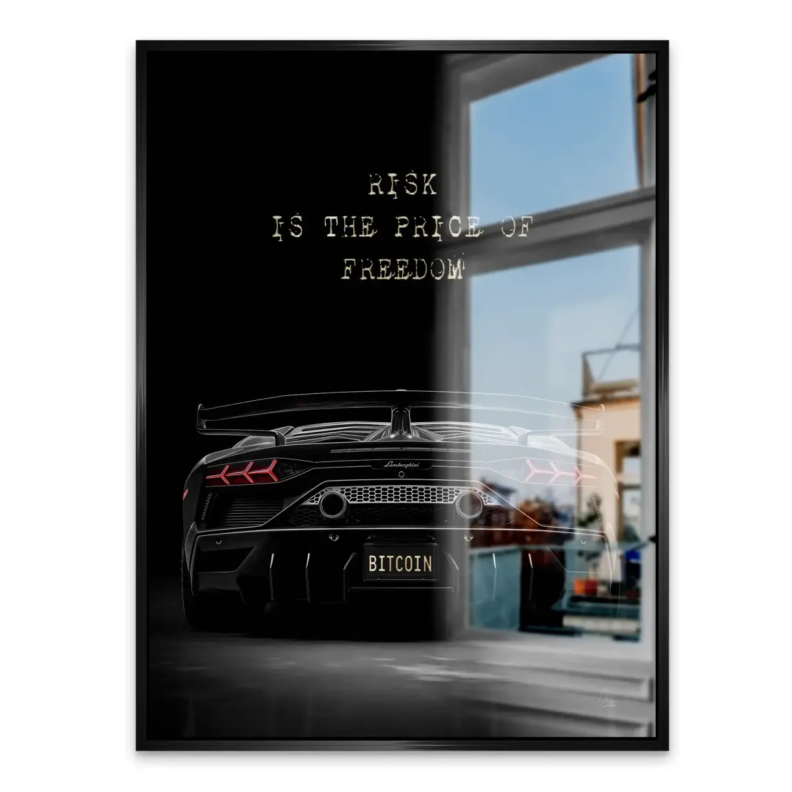 Lambo Bitcoin Alu Gebürstet Bild