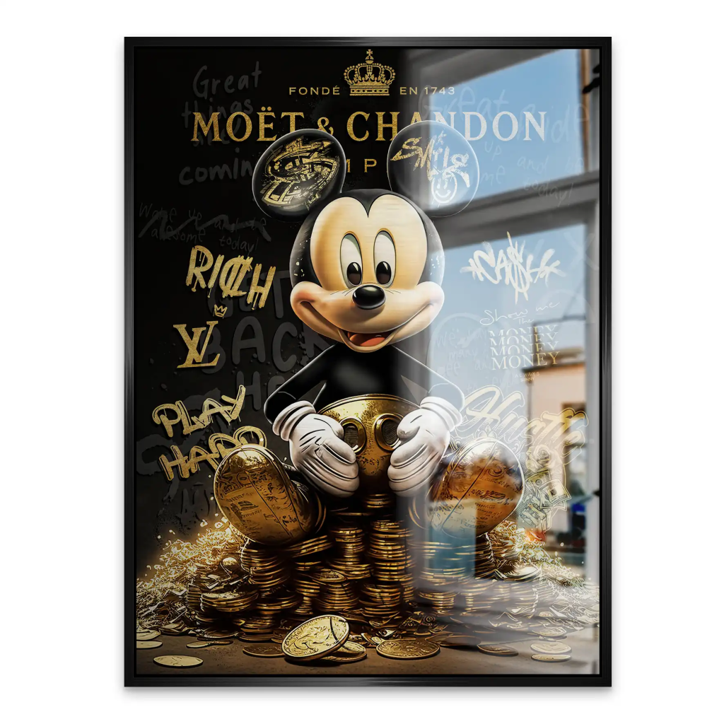 Micky Gold Motivation Pop Art Alu Gebürstet INGALERIE