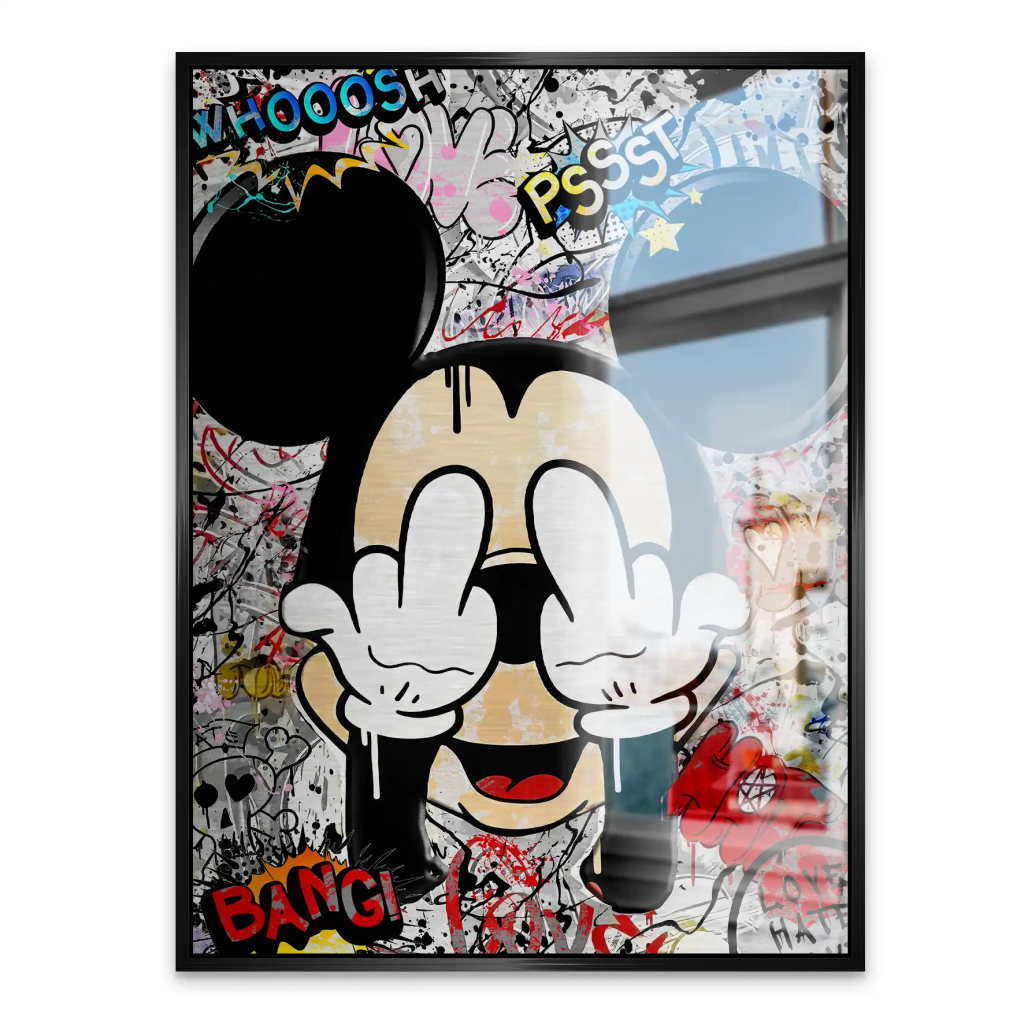 Micky Graffiti Street Art Alu Gebürstet INGALERIE