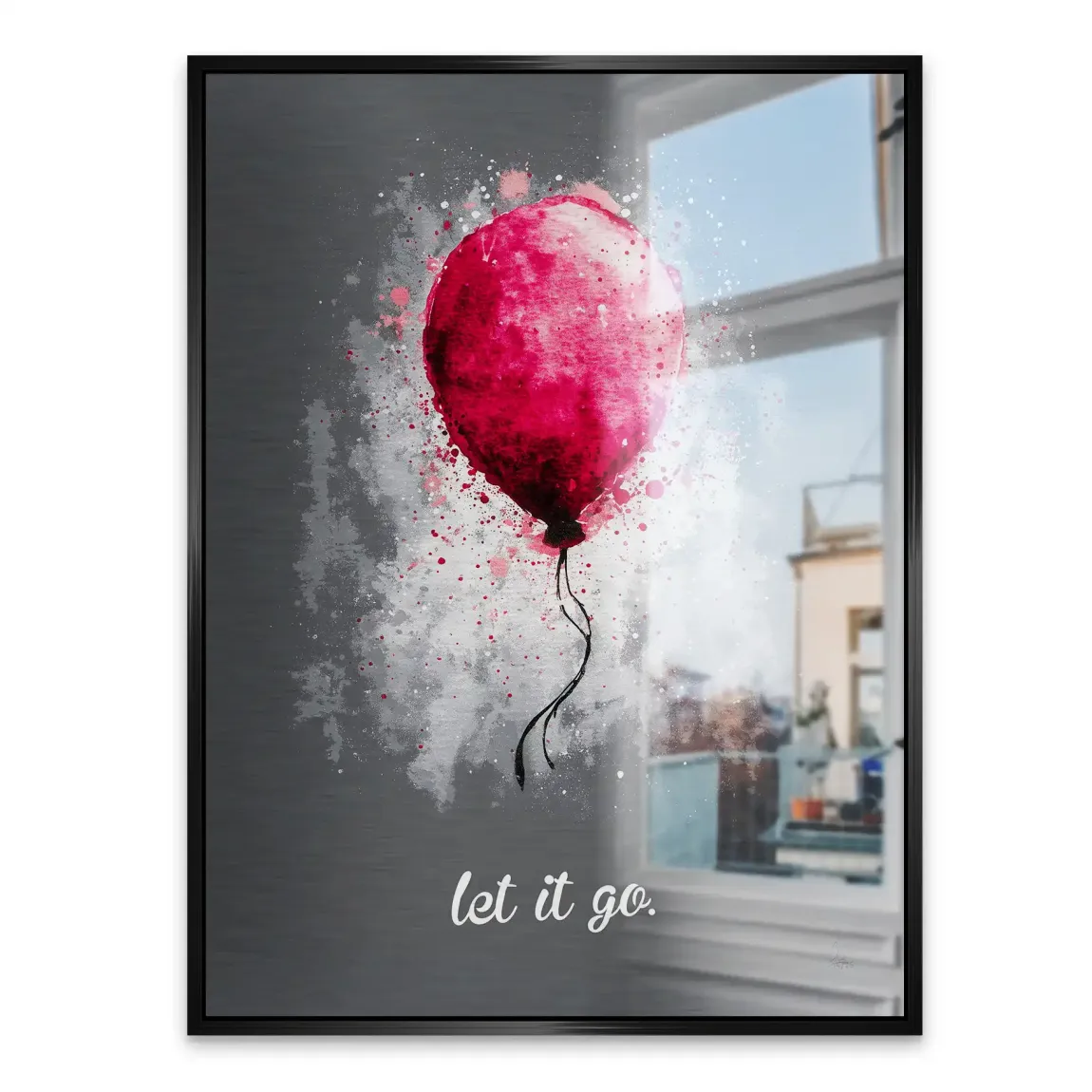 Let it go Ballon Aluminiumbild gebürstet