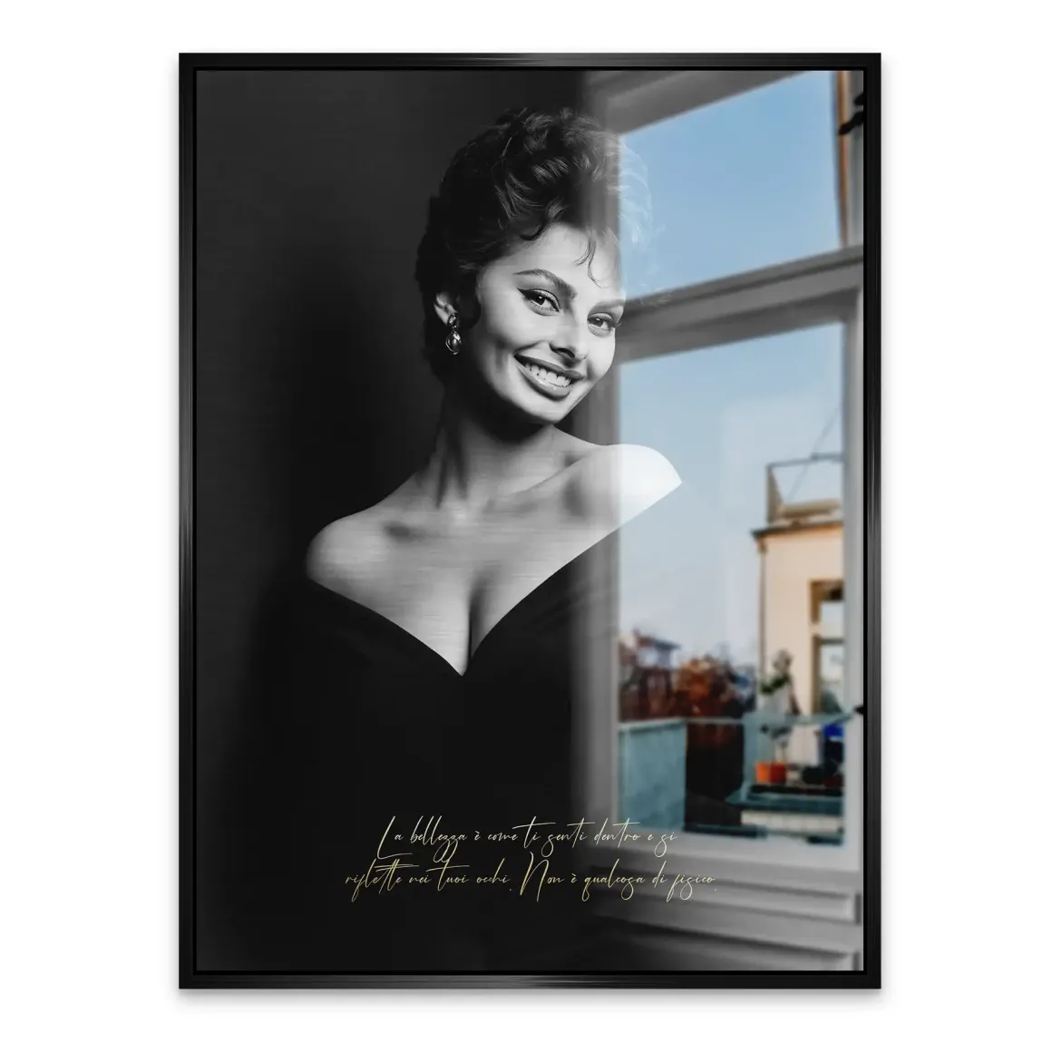 Sophia Loren Sorriso Aluminiumbild gebürstet