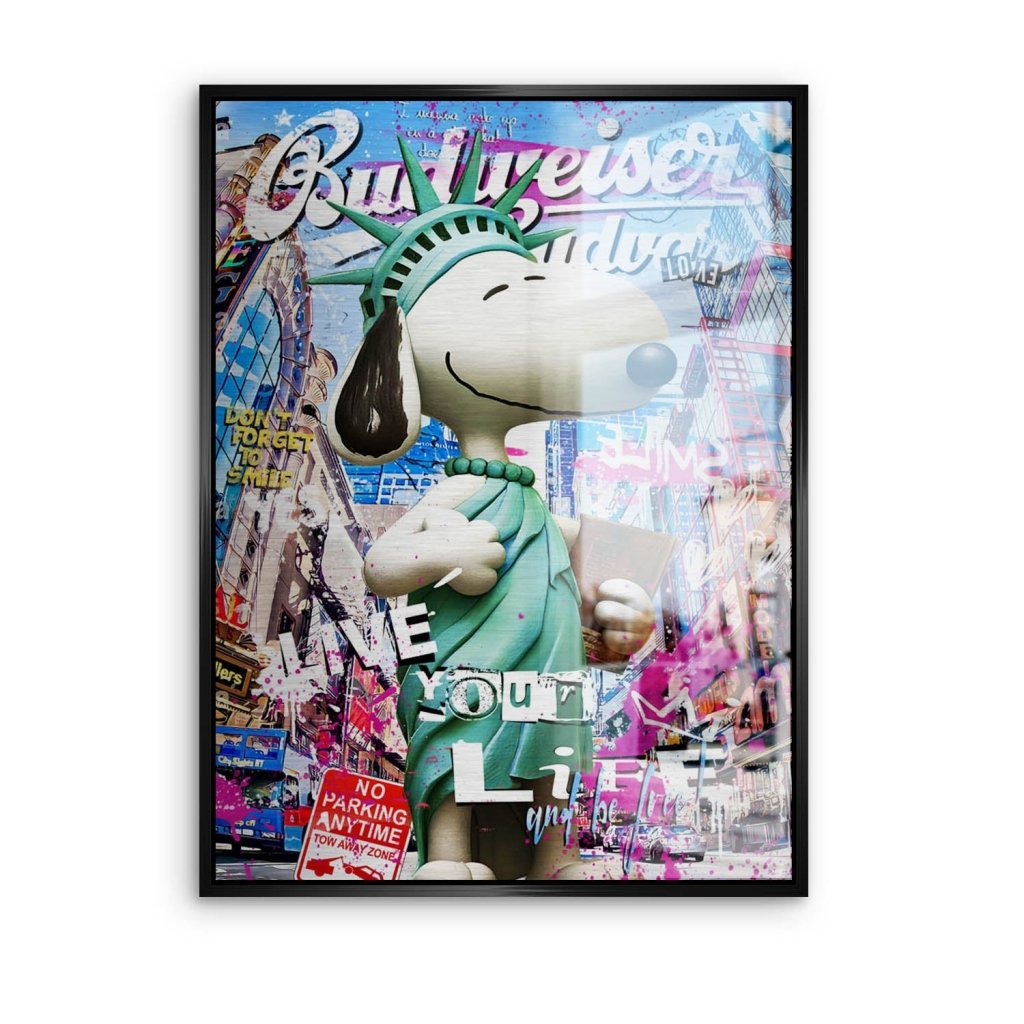 Snoopy Pop Art Style Alu Gebürstet INGALERIE