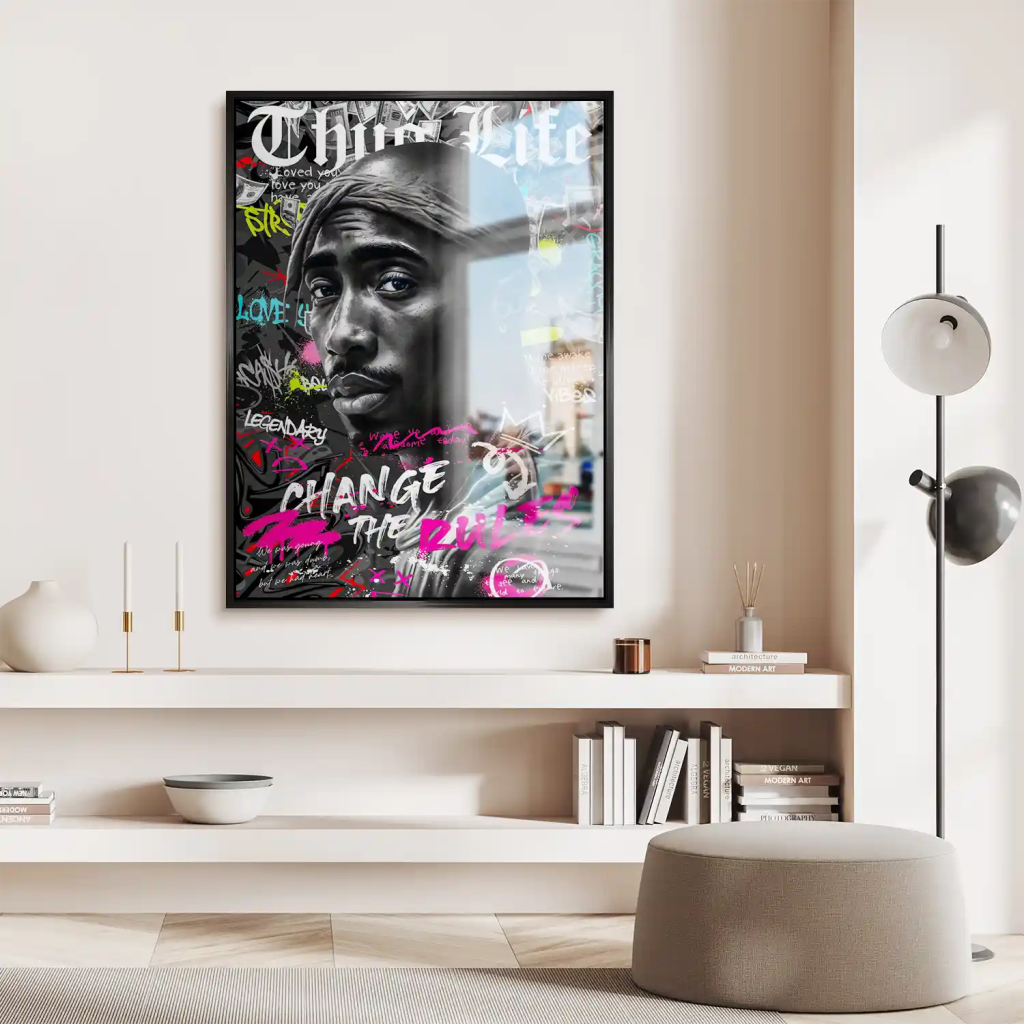 Pop Art Tupac Rules Aludibond Gebürstet INGALERIE