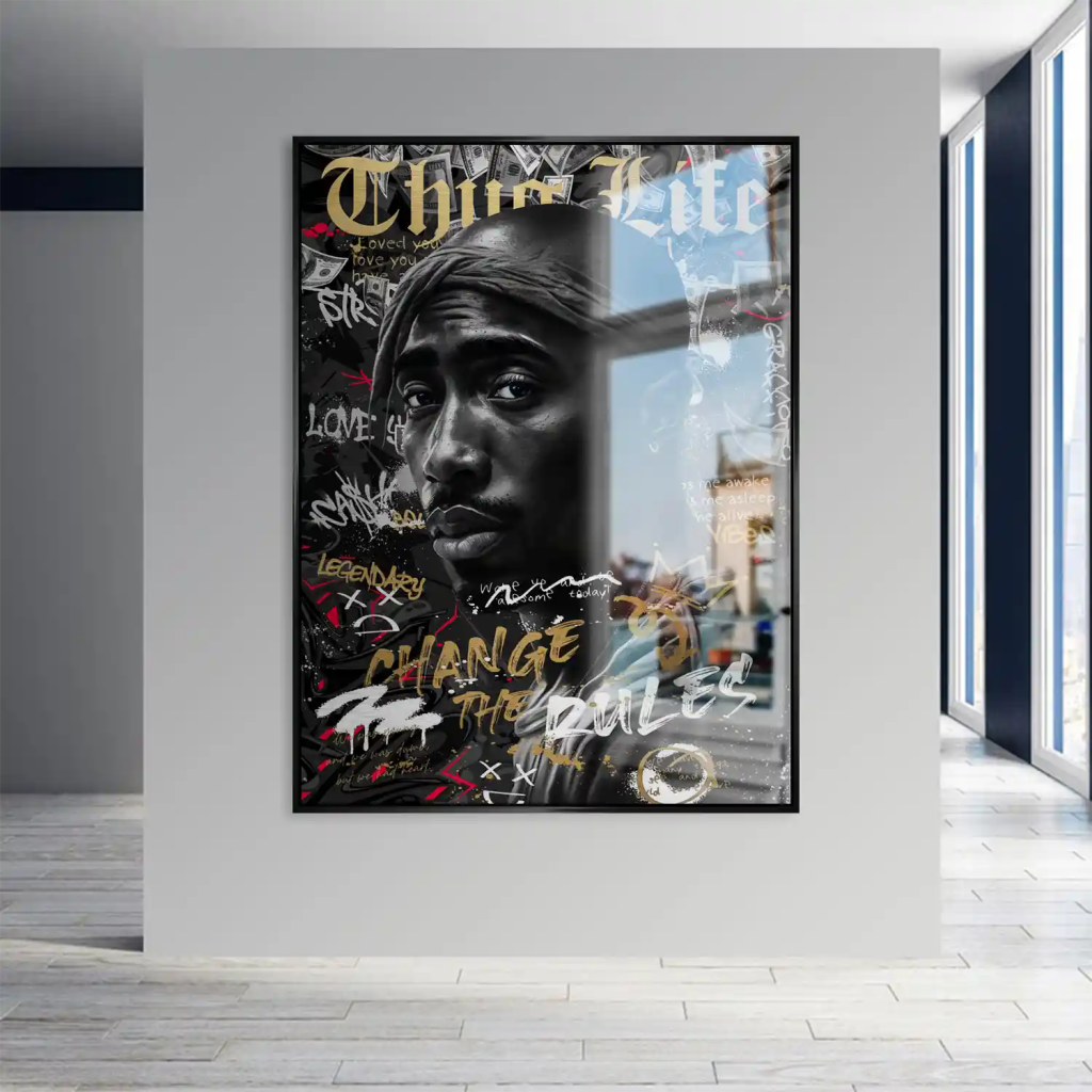 Pop Art Tupac Thug Life Aludibond Gebürstet INGALERIE