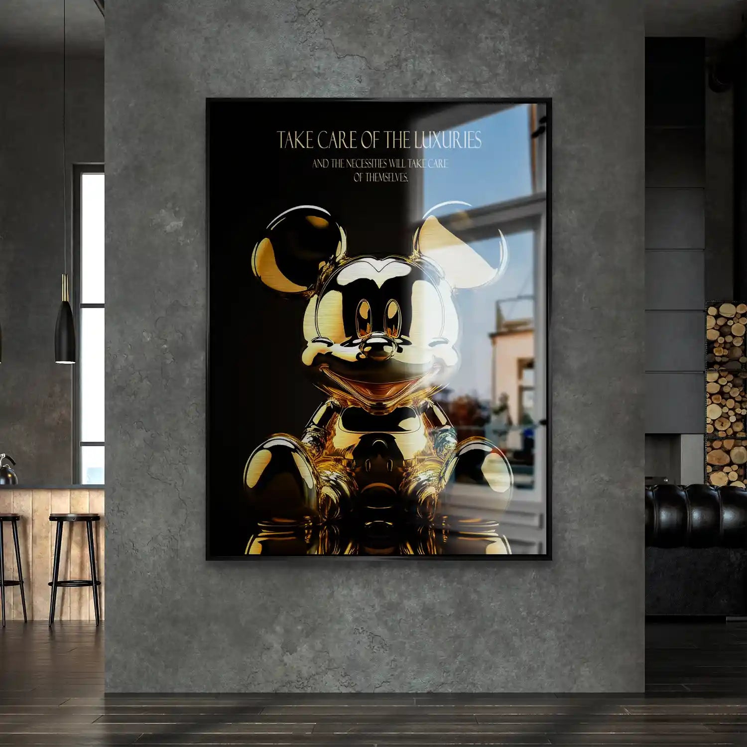 Micky Gold Pop Art Alu Gebürstet INGALERIE